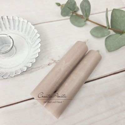 Stabkerze kurz -Taupe-
